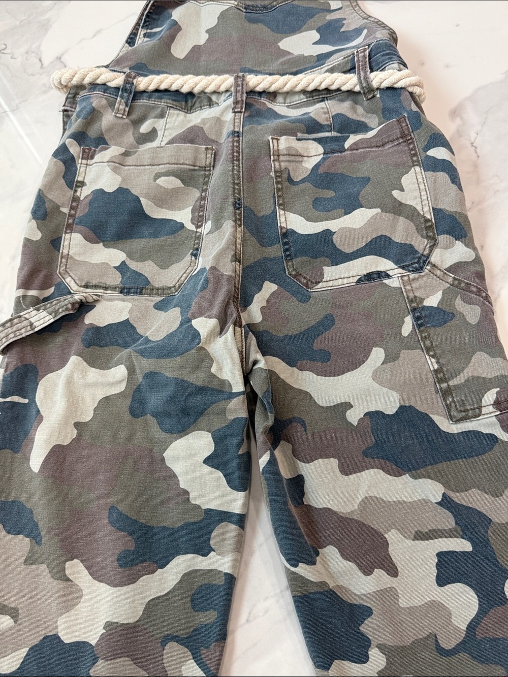 Anthropologie Camo Rope-Belt Overalls - Picture 11 of 14